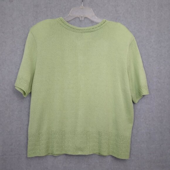 Vintage Embroidered Cardigan Sweater Green | Size XL - Picture 7 of 7